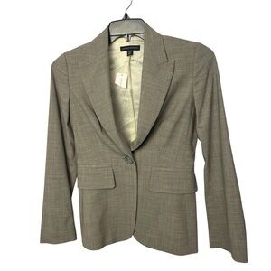 Banana Republic Tan Blazer Tailored Fit Stretch with Shoulder Pads Size 2 NEW
